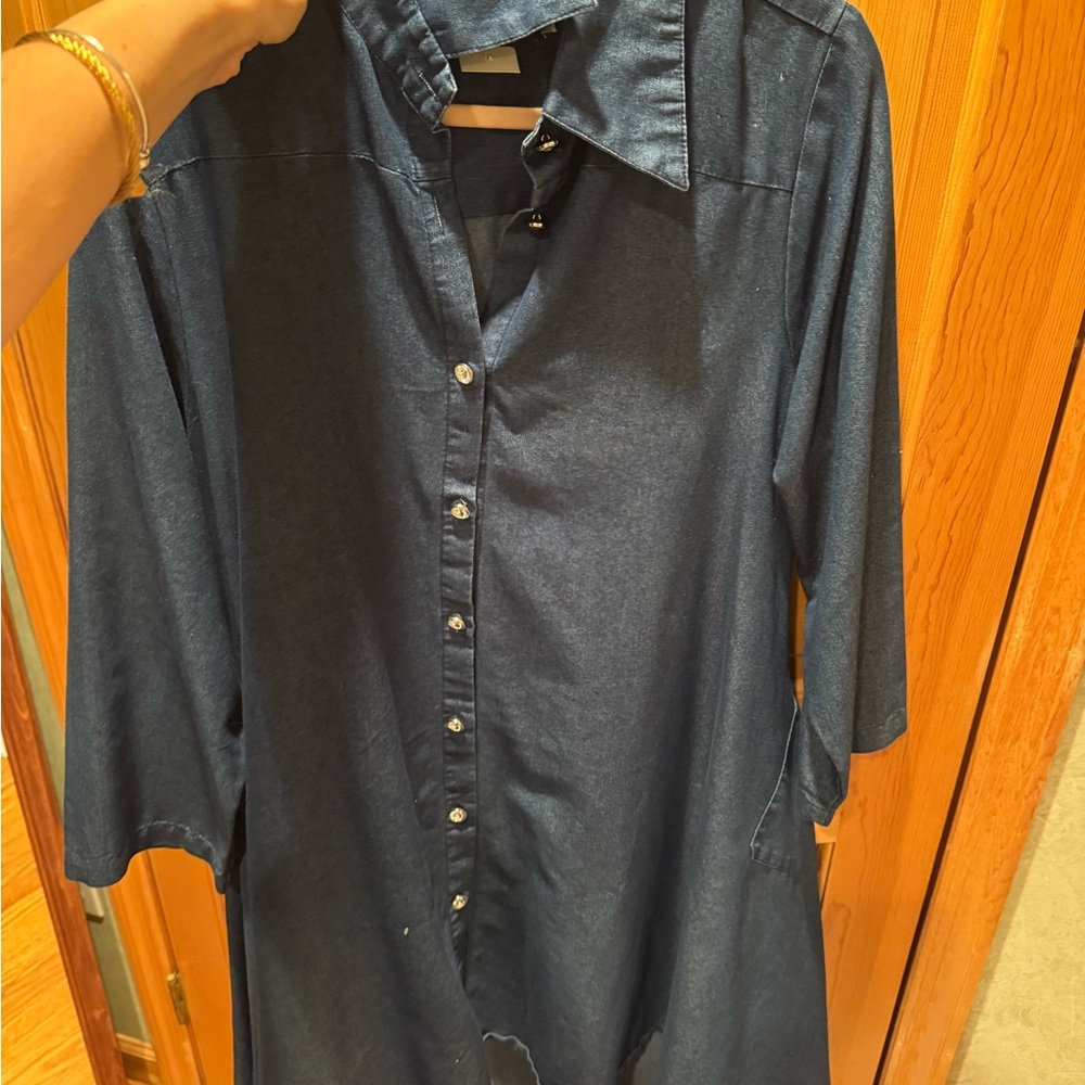 Women’s high low denim dress